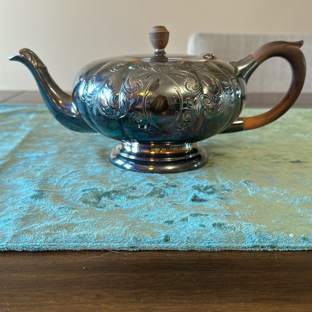 Silver and Brown Serveware Teapot